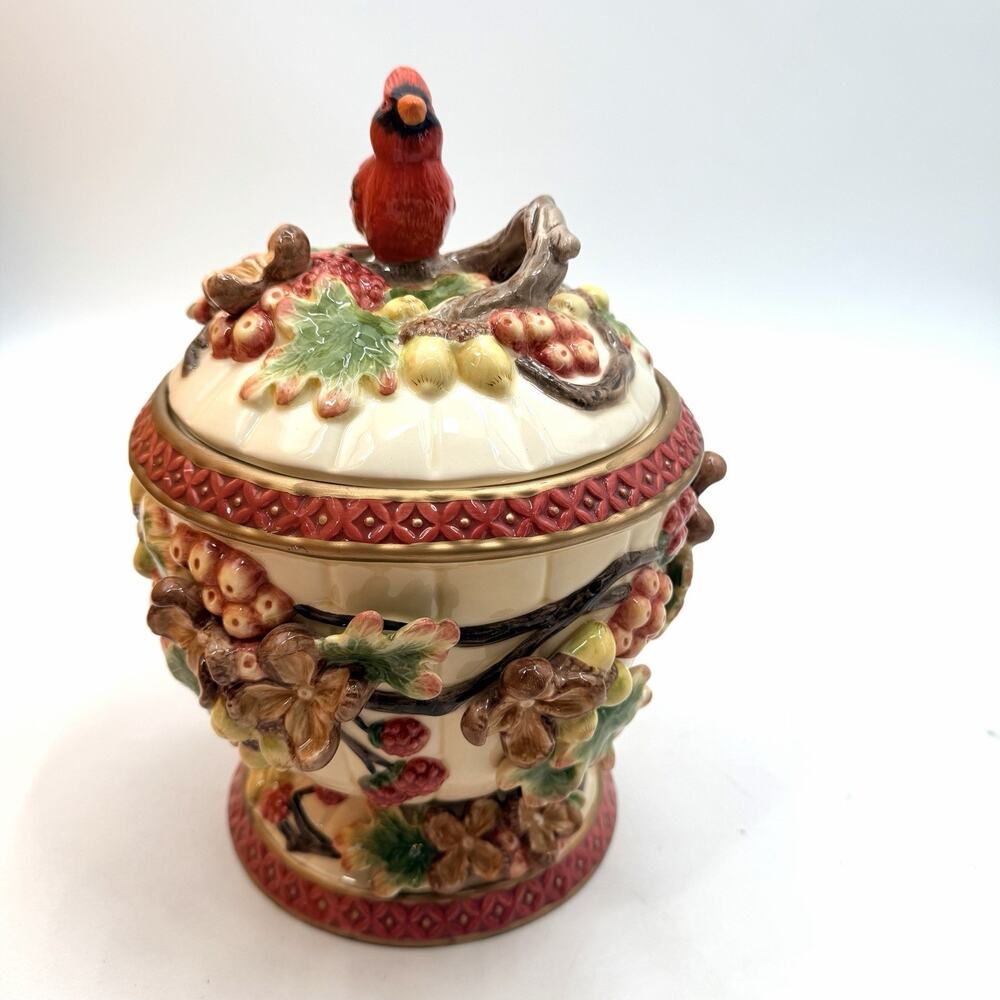 Geo Z Lefton 2001 Cardinal Collection Canister Jar & Lid Vintage Christmas - Picture 6 of 16